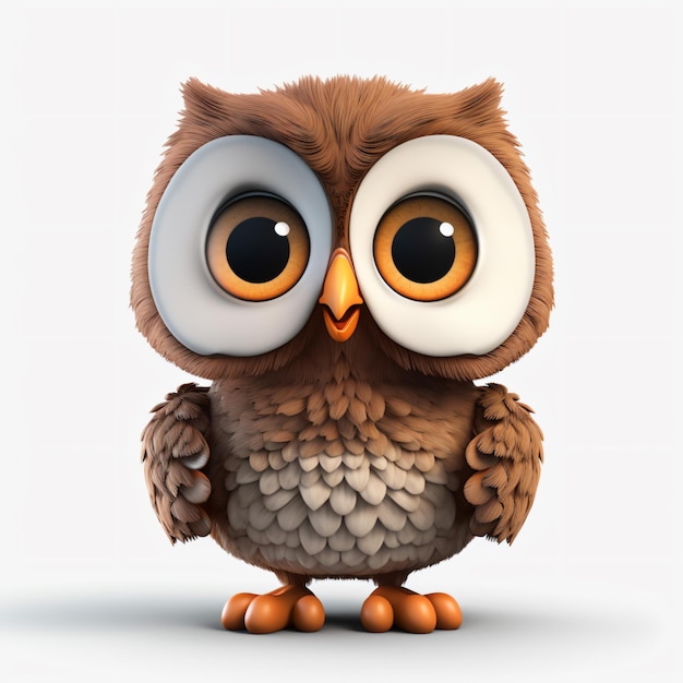 a cartoon owl with big eyes and big eyes