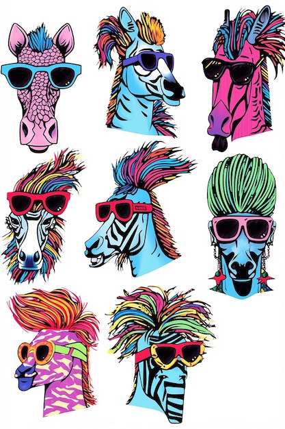 Cartoon paard sticker kaart