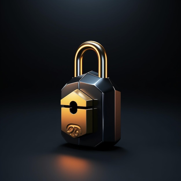 Cartoon padlock 3D