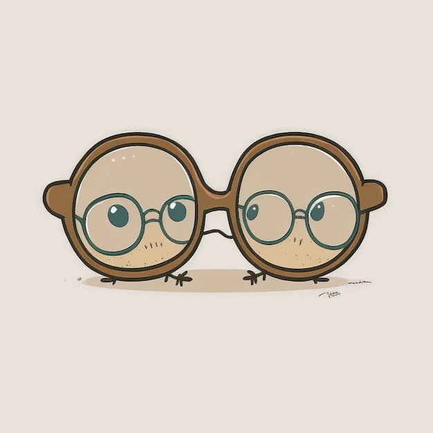 cartoon of a pair of glasses with a monkey face and a pair of glasses with a monkey face generative ai