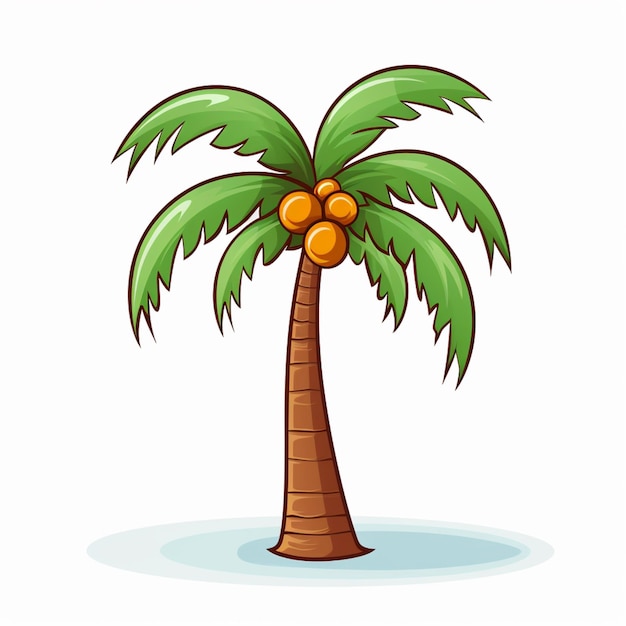 Photo cartoon palm tree with oranges on top generative ai