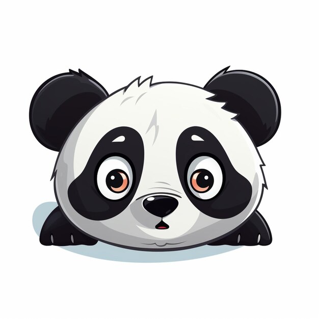 cartoon panda bear with big eyes and big eyes sitting down generative ai