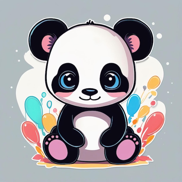 cartoon panda op een witte achtergrond
