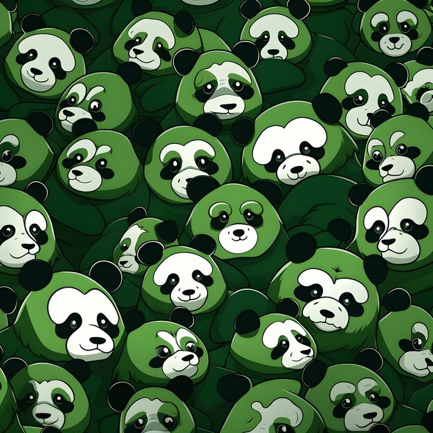 Foto cartoon panda's patroon