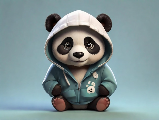 Cartoon Panda wearing a hoodie