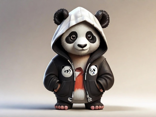 Cartoon Panda wearing a hoodie