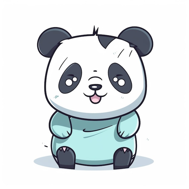 A cartoon panda with a blue shirt that says'i'm a panda '