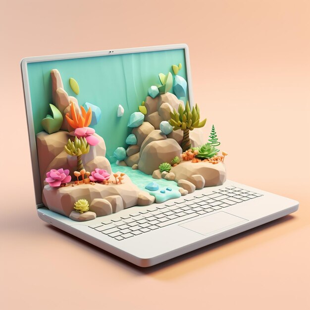 Cartoon pc computer 3d