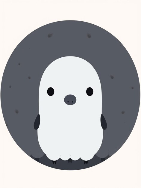 Photo a cartoon penguin with a black nose and white body generative ai