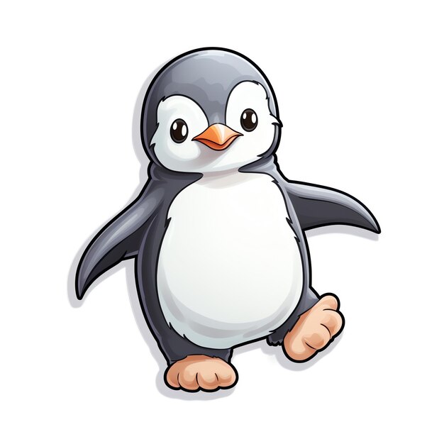 Photo a cartoon penguin with a white beak