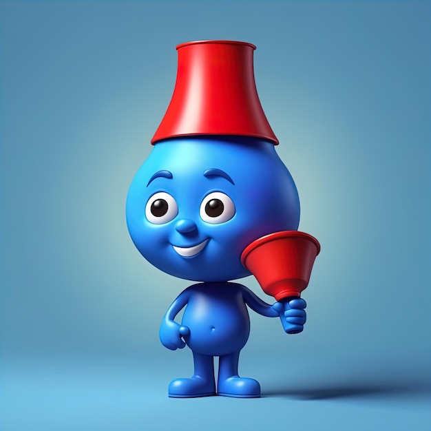 cartoon personage grappig glimlachend blauw monster 3d illustratie grappig cartoon personage met blauwe ca