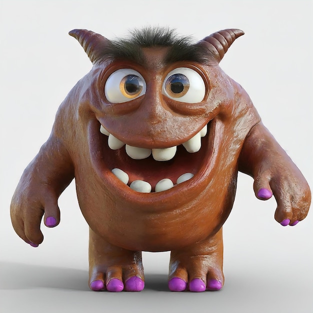 Cartoon personage grappig monster 3d illustratie