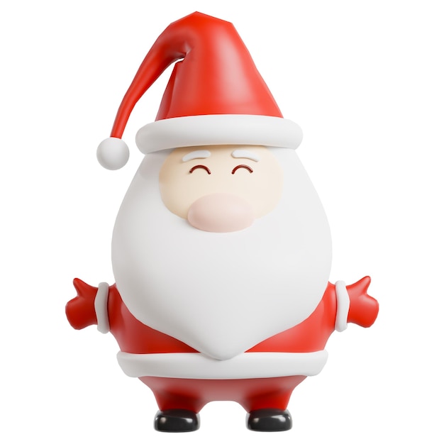 Foto cartoon personage van de kerstman 3d icoon illustratie