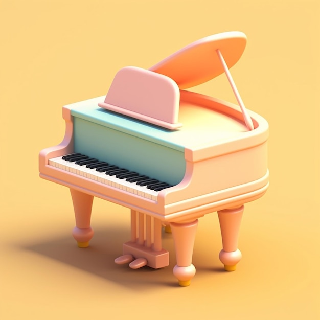 Premium AI Image | Cartoon piano 3D