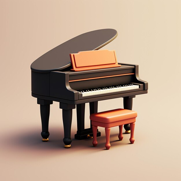 Cartoon piano 3D