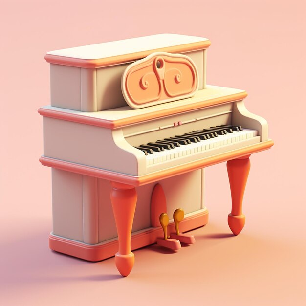 Photo cartoon piano 3d