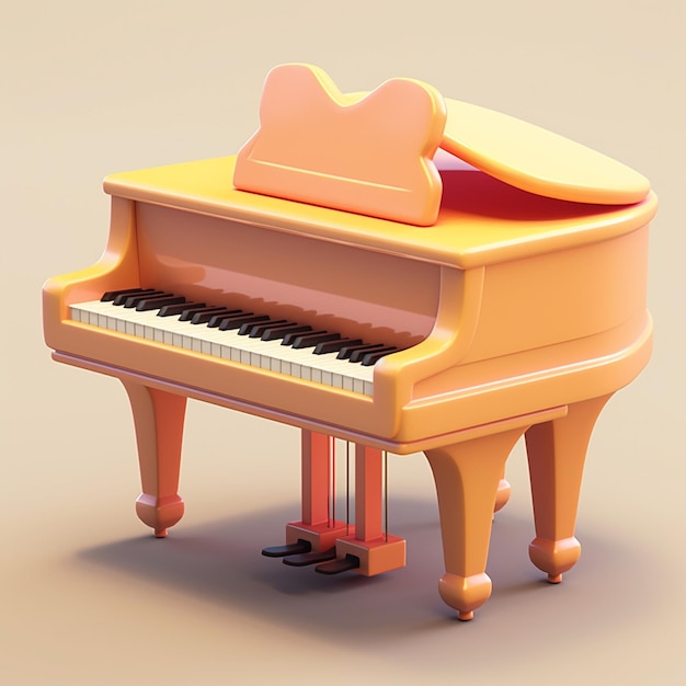 Photo cartoon piano 3d