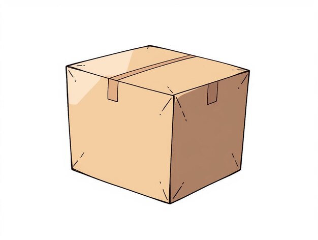 Photo a cartoon picture of a cardboard box with a handle generative ai