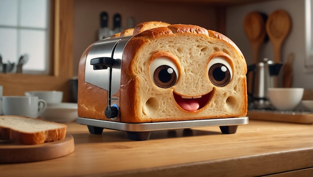 cartoon piece of bread