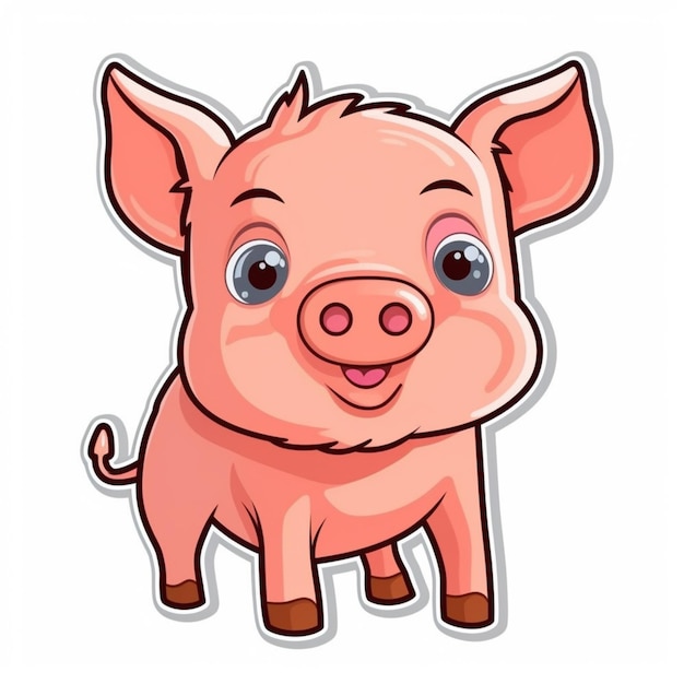 Cute Cartoon Kawaii Piglets, Piggy Standing In Profile On White Background,  Vector Seamless Pattern Royalty Free SVG, Cliparts, Vectors, and Stock  Illustration. Image 109073812.