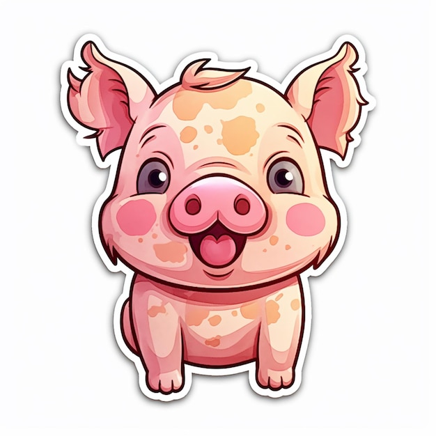 Cute Cartoon Kawaii Piglets, Piggy Standing In Profile On White Background,  Vector Seamless Pattern Royalty Free SVG, Cliparts, Vectors, and Stock  Illustration. Image 109073812.