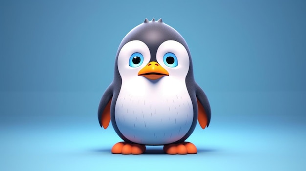 Foto cartoon pinguïn personage ai generative