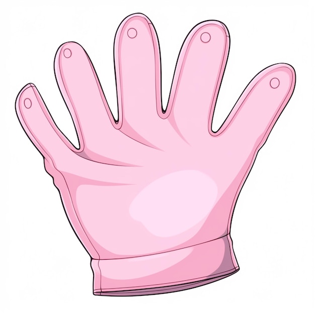 cartoon pink glove with a white background generative ai