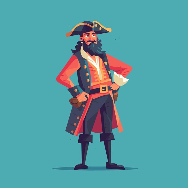 Photo a cartoon of a pirate with a blue background