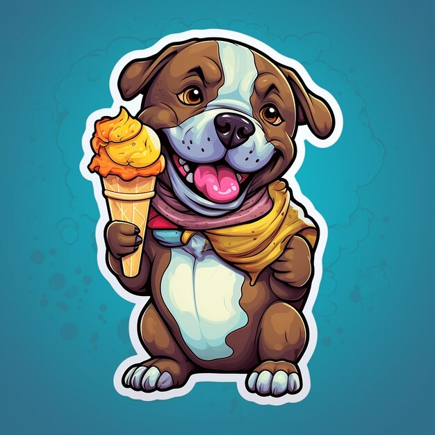 Foto cartoon_pitbull_eating_ice_cream_sticker