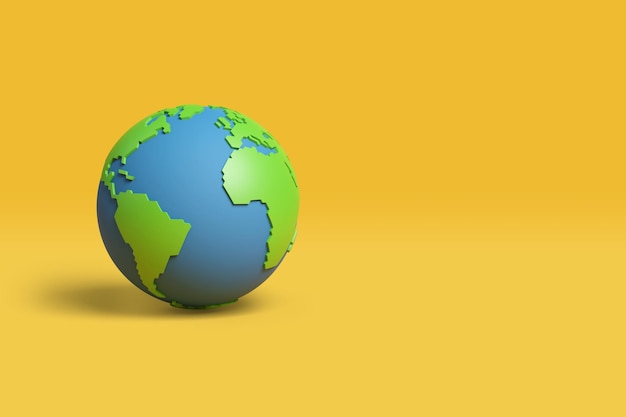 Cartoon planet earth with copy space 3d Illustration