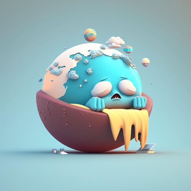 A cartoon of a planet with a face that says " i'm not a planet "