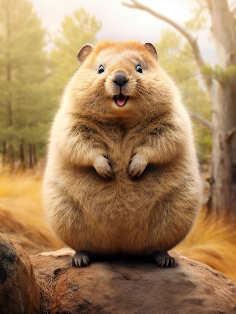 Cartoon plump quokka