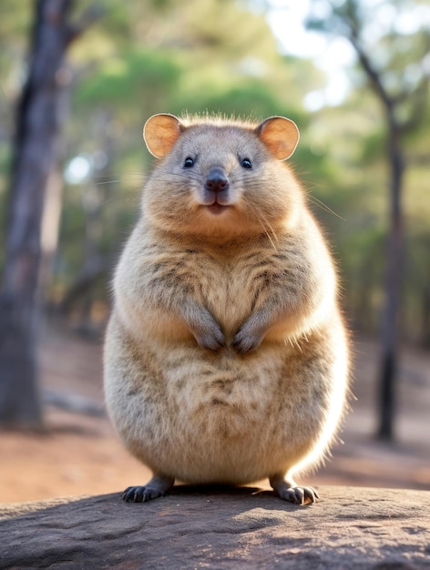 Cartoon plump quokka