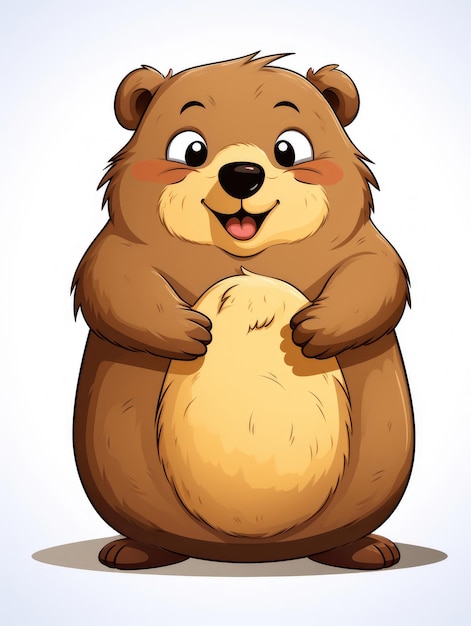 Cartoon plump quokka