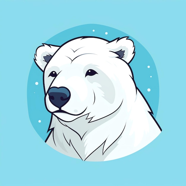 Photo a cartoon of a polar bear