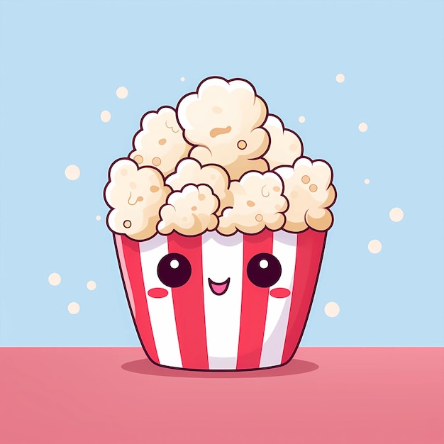 Foto illustrazione di popcorn di cartone animato