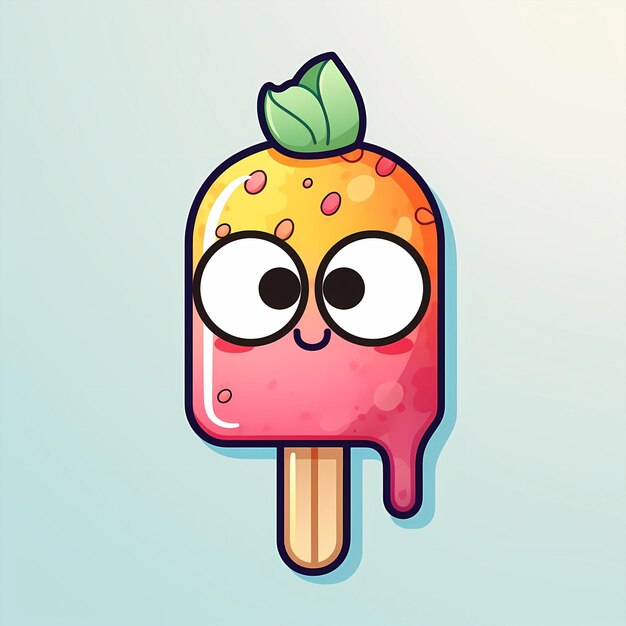 Foto illustrazione di cartoon popsicle