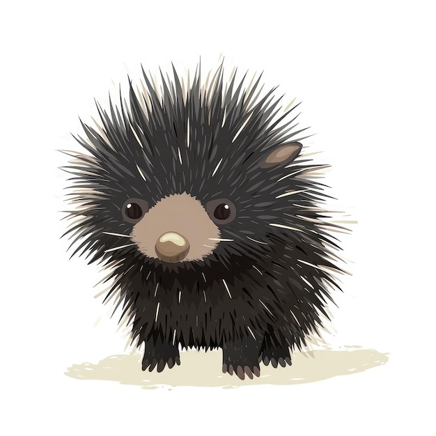 cartoon porcupine HD 8K Vector illustration wallpaper Stock image