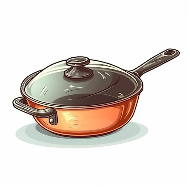 A cartoon of a pot with a lid that says " cooking " on it.