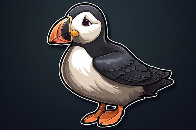 Photo a cartoon of a puffin bird with a large beak.