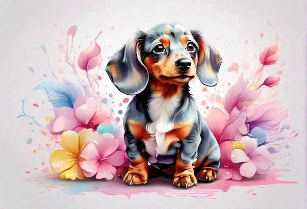 Cartoon puppy illustration hd 8k wall paper stock photographic image