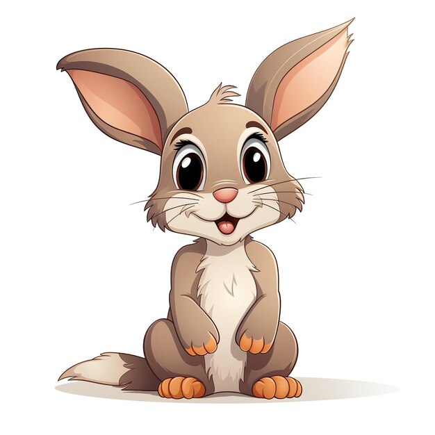 cartoon rabbit on white background