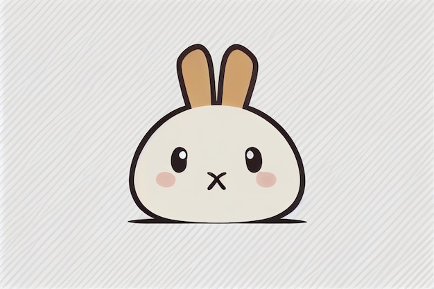 A cartoon rabbit with a sad face