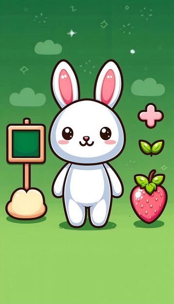 Photo a cartoon rabbit with a sign that says quot bunny quot on it