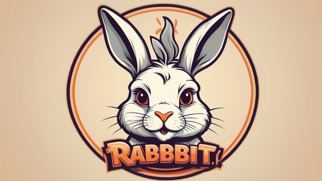 Photo a cartoon rabbit with the word rabbit on it