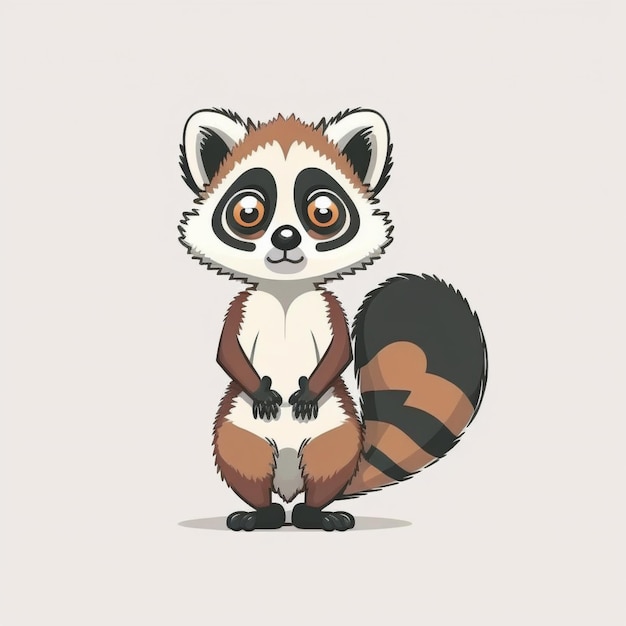 A cartoon of a raccoon with a big brown eye.