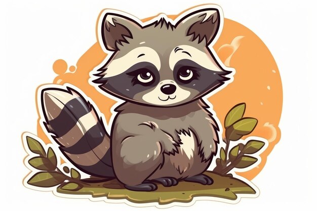 Photo a cartoon raccoon with a green background