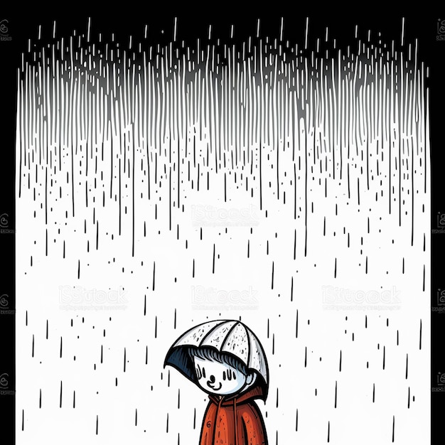 Foto stile di illustrazione vettoriale della pioggia dei cartoni animati