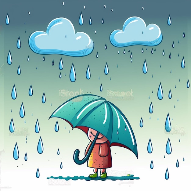 Photo cartoon rain vector illustration style