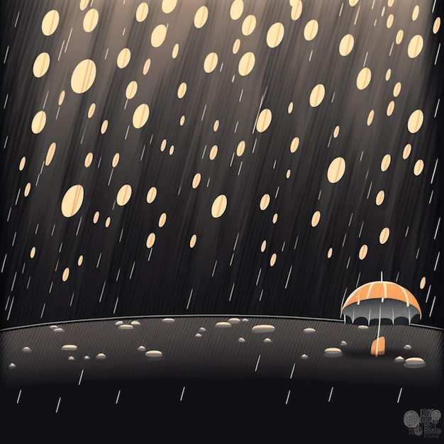 Cartoon Rain vector illustration style